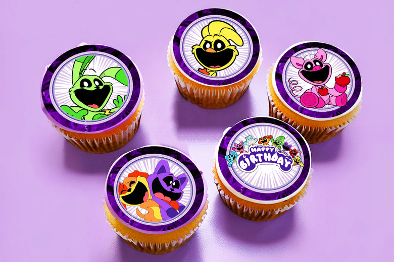 24 Hauts de Cupcakes Comestibles CatNap - Prédécoupés sur Papier de Gaufrette, Feuille de Sucre, ou sans découpe Chocotransfer