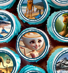 24 Funny Italian Meme Edible Cupcake Toppers – Precut on Wafer Paper, Sugar Sheet, or Uncut Chocotransfer