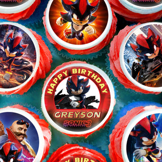 24 Shadow from Sonic Boom Edible Cupcake Toppers – Precut Wafer Paper, Sugar Sheet or Uncut Chocotransfer