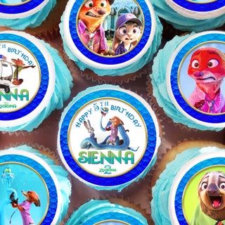 24 Zootopia 2 Edible Cupcake Toppers – Precut on Wafer Paper, Sugar Sheet, or Uncut Chocotransfer