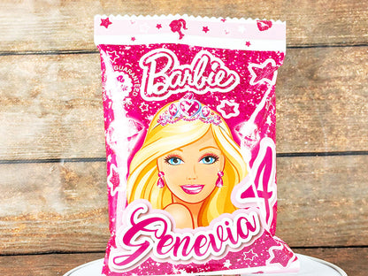 Barbie Dream Party Snack Bags - Customized Favors for Birthdays - Add a Barbie Twist to Your Celebration with Personalized Snack Bags