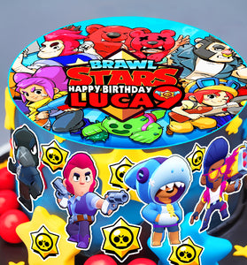Collection of 13 Pre-cut Brawl Stars Edible Cake Toppers: Choose from Wafer Paper, Sugar Sheet, or Uncut Chocotransfer Options