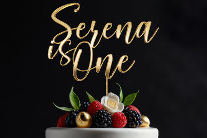 Custom Gold or Silver Mirror Acrylic Cake Topper | 1st Birthday Decoration | First Year Celebration