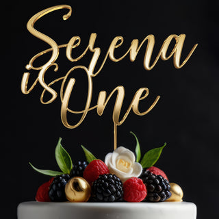 Custom Gold or Silver Mirror Acrylic Cake Topper | 1st Birthday Decoration | First Year Celebration