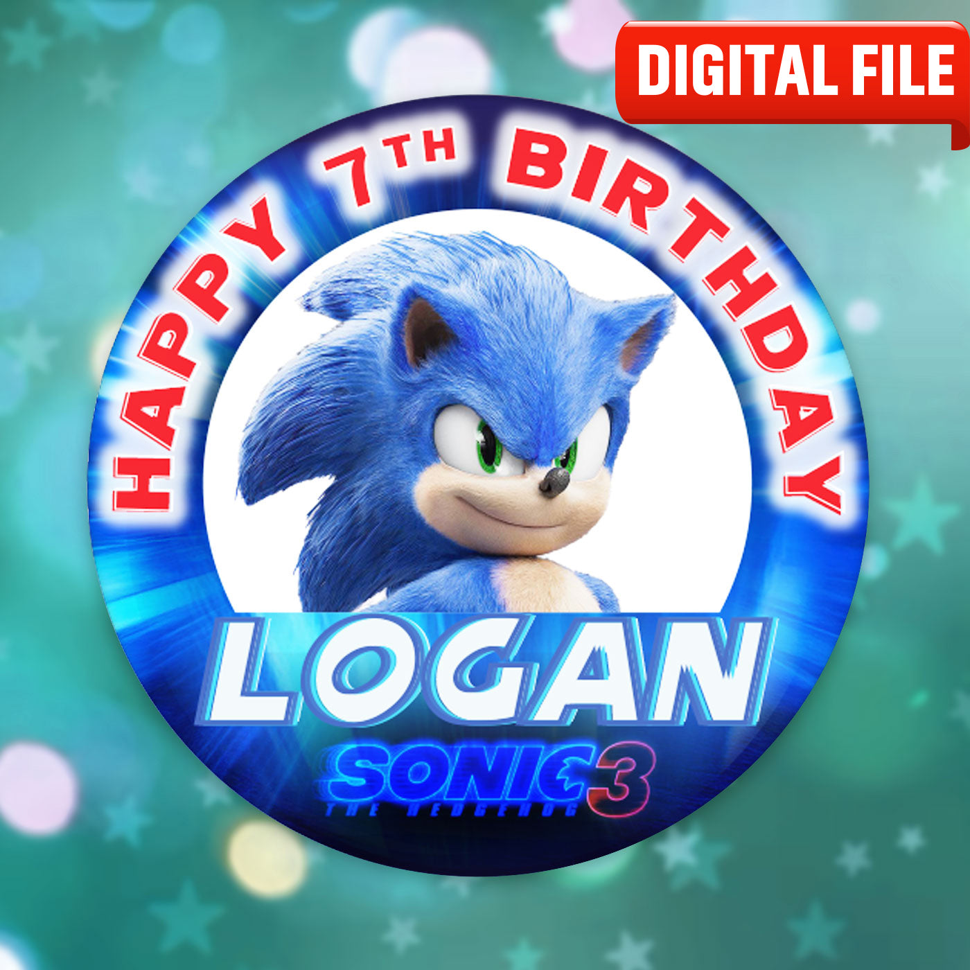 Personalizovaný špendlík nebo magnet na narozeniny Sonic: Dárek na oslavu na míru
