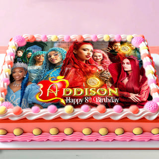 Descendants Birthday Cake Topper – Edible Image for Kids Party – Villains School Theme – Wafer, Sugar Sheet, Chocotransfer