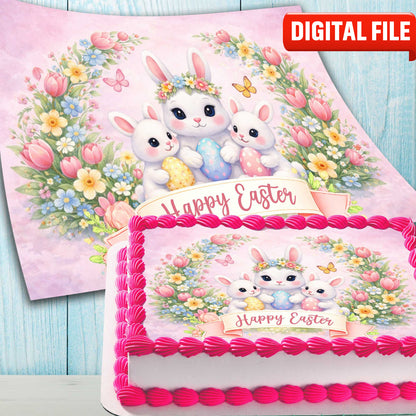 Easter cake topper digital file – custom name and age for birthday cake