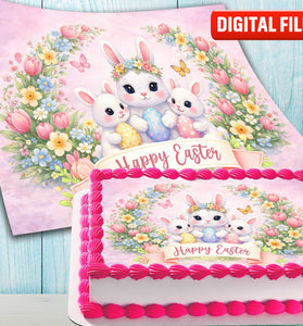 Easter cake topper digital file – custom name and age for birthday cake