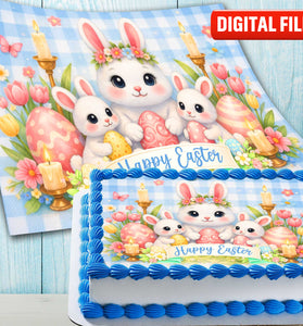 Easter Edible cake topper digital file – custom name and age for birthday cake