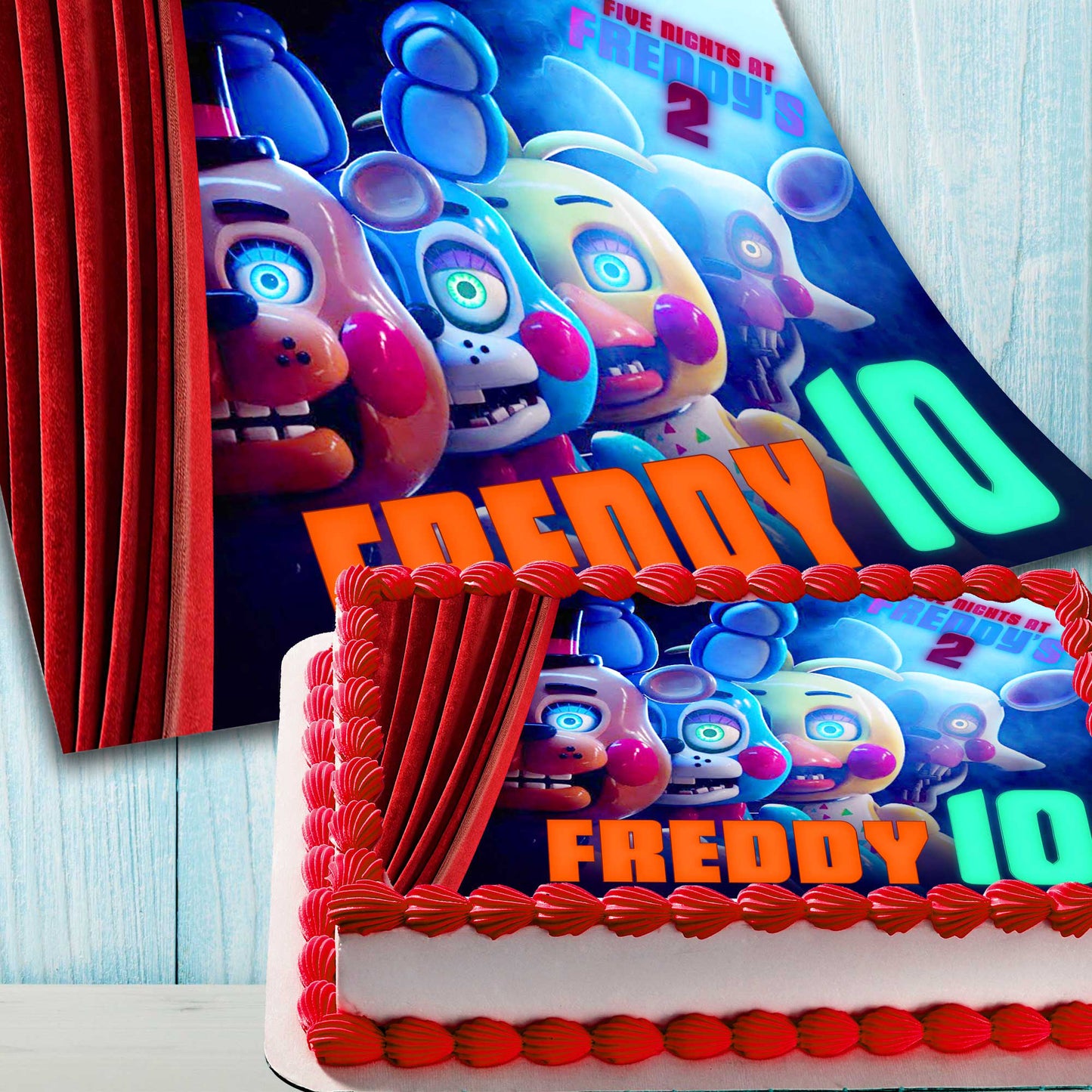 Five Nights at Freddy’s Cake Topper: Edible Wafer Paper, Sugar Sheet, Chocotransfer
