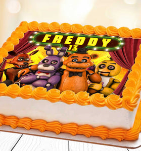 Five Nights at Freddy’s Cake Topper – Edible, Rectangular, Wafer Paper, Sugar Sheet, Chocotransfer – Birthday Decoration