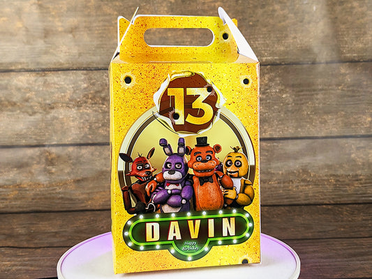 Muschelbox zum Thema „Five Nights at Freddy's“: Personalisierte Box für Süßigkeiten und Partygeschenke! Perfekt für Geburtstage, Hochzeiten und mehr!