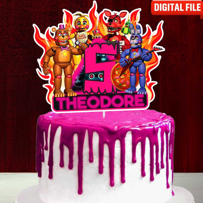 Personalised 3D Printed Five Nights at Freddy’s Cake Topper - Ideal for FNaF-Themed Birthdays and Parties!