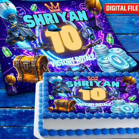Gaming Birthday cake topper digital file – custom name and age for birthday cake