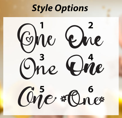 Gold or Silver Mirror Acrylic "One" Cake Topper | Customizable Font | 1st Birthday Cake Decoration | First Year Celebration | Age One Cake Charm