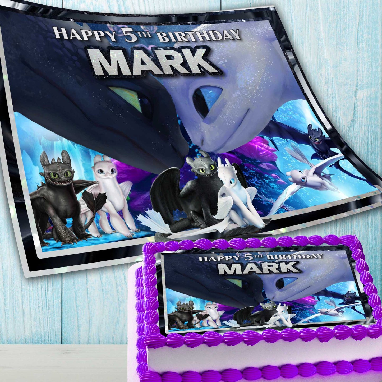 How to Train Your Dragon Edible Cake Topper – Wafer Paper, Sugar Sheet, Chocotransfer Decoration