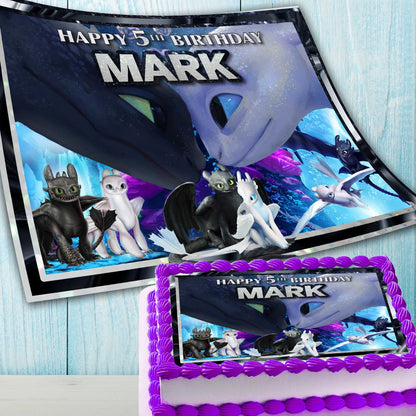 How to Train Your Dragon Edible Cake Topper – Wafer Paper, Sugar Sheet, Chocotransfer Decoration