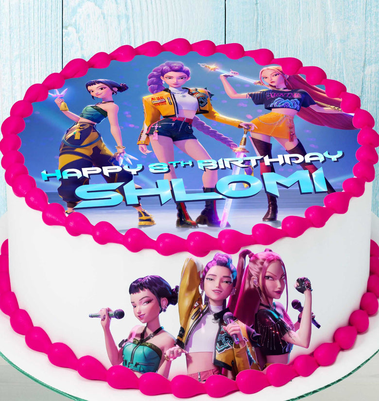 K-Pop Anime Inspired Cake Topper – Precut Edible Image on Wafer, Sugar Sheet or Chocotransfer