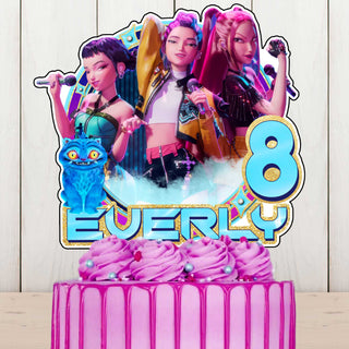 Kpop Idol Demon Hunters Inspired Cake Topper: Custom Name & Age