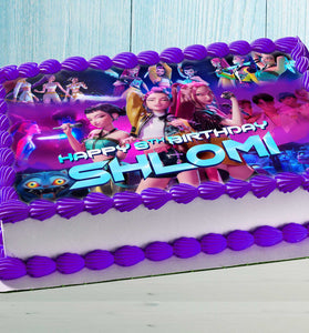 Kpop Idol & Demon Hunters Cake Topper – Edible Birthday Decoration – Anime Style – Wafer, Sugar Sheet, Chocotransfer