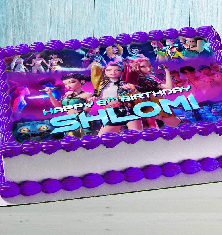 Kpop Idol & Demon Hunters Cake Topper – Edible Birthday Decoration – Anime Style – Wafer, Sugar Sheet, Chocotransfer