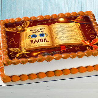 Magic Book Cake Topper – Edible Image for Wizard Birthday Party