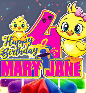 Personalised 3D Printed Duckling Party Cake Topper - Ideal for Duckling-Themed Birthdays and Parties!