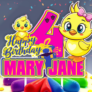 Personalised 3D Printed Duckling Party Cake Topper - Ideal for Duckling-Themed Birthdays and Parties!