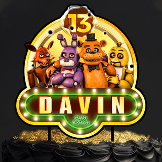 Personalised 3D Printed Five Nights at Freddy’s Cake Topper - Ideal for FNaF-Themed Birthdays and Parties!