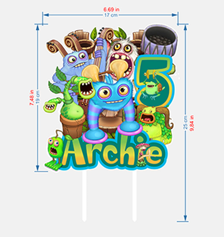 scups my singing monsters Personalised 3D Printed Scups Cake Topper