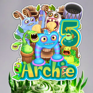 Personalised 3D Printed Scups Cake Topper - Perfect for My Singing Monsters-Themed Birthdays and Parties!