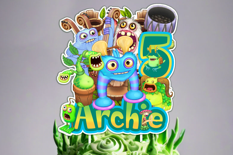 Personalised 3D Printed Scups Cake Topper - Perfect for My Singing Monsters-Themed Birthdays and Parties!