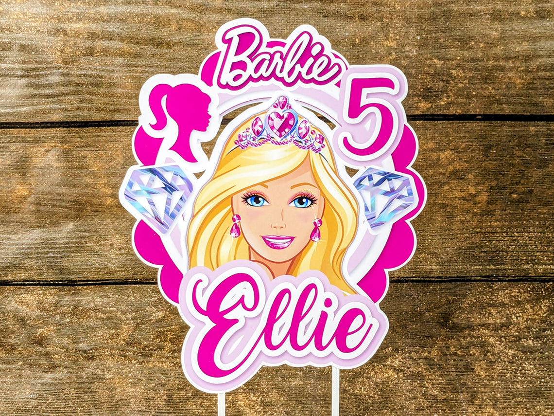 Personalised Barbie Cake Topper - The Perfect Addition to Your Barbie Themed Party!
