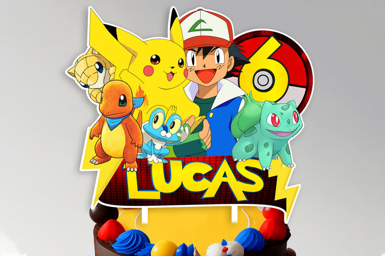 Personalised Pokemon GO Cake Topper - The Perfect Addition to Your Pokemon GO Themed Party!