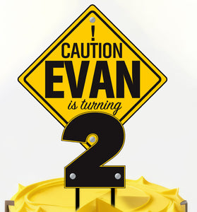 Personalised Under Construction Party Cake Topper - A Fantastic Addition to Your Under Construction Themed Celebration!