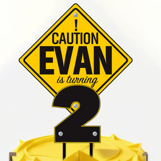 Personalised Under Construction Party Cake Topper - A Fantastic Addition to Your Under Construction Themed Celebration!