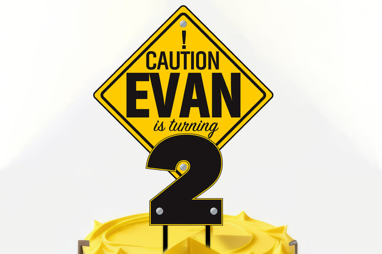 Personalised Under Construction Party Cake Topper - A Fantastic Addition to Your Under Construction Themed Celebration!