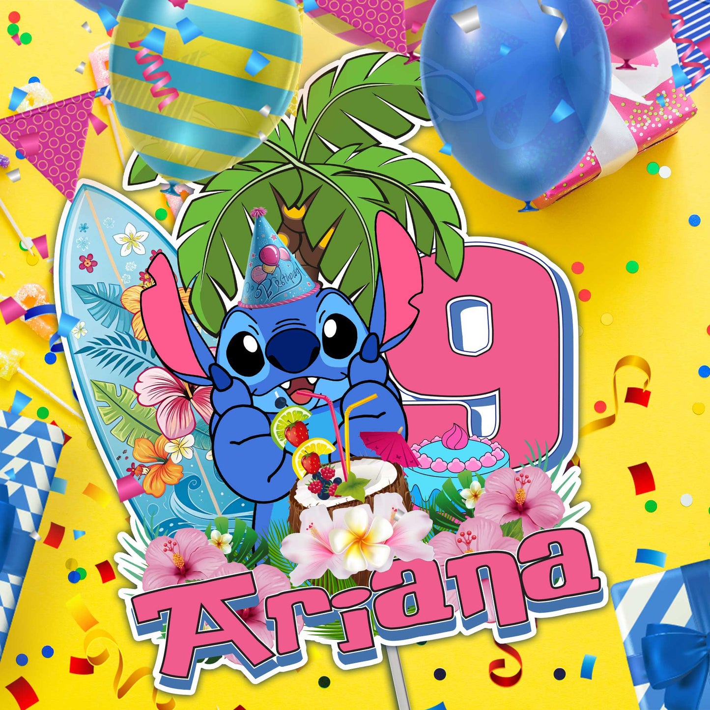 Personalized Stitch Cake Topper – The Perfect Addition to Your Stitch Themed Party!