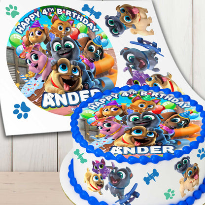 Puppy Dog Pals Precut Edible Cake Topper – Cute Cartoon Birthday Party Decoration for Kids