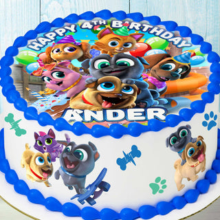 Puppy Dog Pals Precut Edible Cake Topper – Cute Cartoon Birthday Party Decoration for Kids