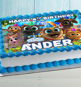 Puppy Dog Pals Edible Cake Topper – Cute Cartoon Puppy Birthday Decoration for Kids Party Cakes