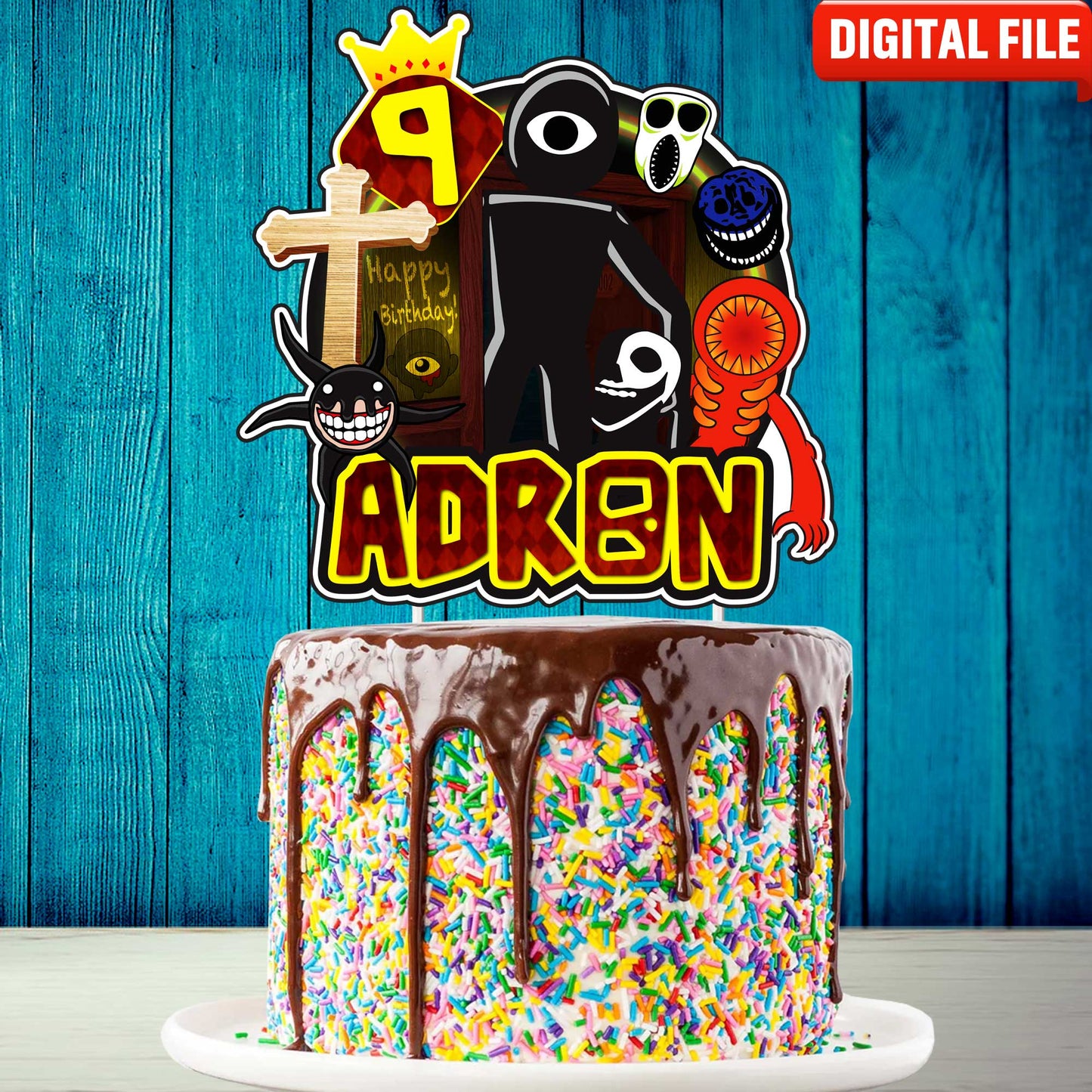 Personalized DOORS Roblox Cake Topper - The Perfect Addition to Your DOORS Roblox Themed Party!