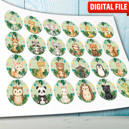Jungle Baby Cupcake Toppers – Set of 24 Precut Edible Images for Safari Birthday