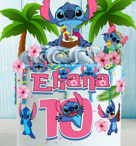 Set of 23 Stitch Edible Cake Toppers - Precut on Wafer Paper, Sugar Sheet, or without cutting Chocotransfer