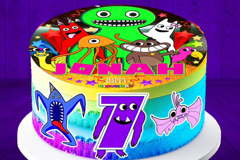 Set of 4 Garten of Banban Edible Cake Toppers - Precut on Wafer Paper, Sugar Sheet, or without cutting Chocotransfer