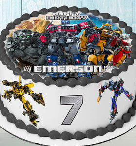 Set of 4 Transformers Edible Cake Toppers - Precut on Wafer Paper, Sugar Sheet, or without cutting Chocotransfer