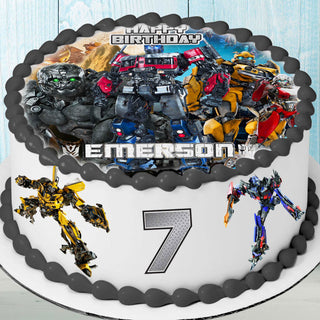 Set of 4 Transformers Edible Cake Toppers - Precut on Wafer Paper, Sugar Sheet, or without cutting Chocotransfer