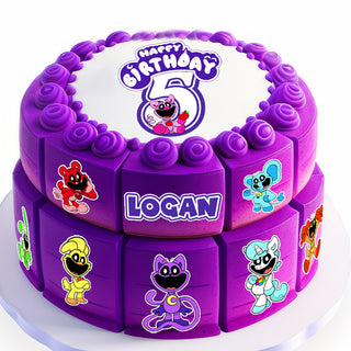 Set of 9 CatNap Edible Cake Toppers - Precut on Wafer Paper, Sugar Sheet, or without cutting Chocotransfer