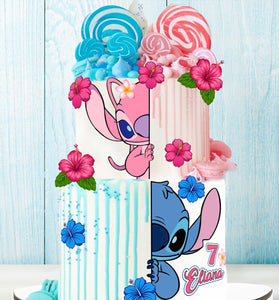 Stitch & Angel Edible Cake Toppers – Set of 14 Precut Wafer, Sugar Sheet or Chocotransfer Decorations