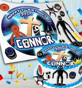 Set of 8 Roblox Doors Edible Cake Toppers - Precut on Wafer Paper, Sugar Sheet, or without cutting Chocotransfer